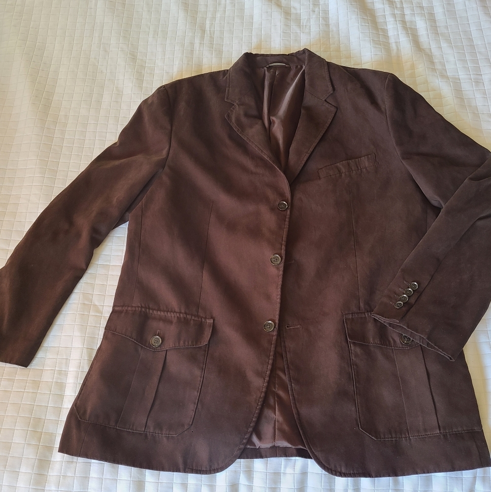 Tasso Elba brown suede blazer jacket